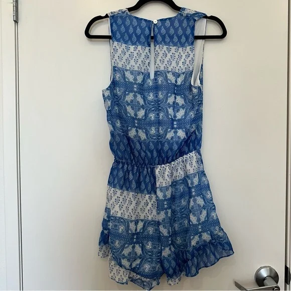 Show Me Your Mumu Riri Teacups Tulips Sz Small Blue White Floral Romper - Picture 3 of 9